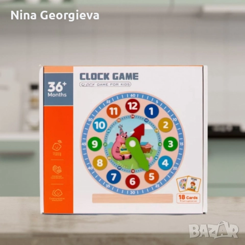 Дървен сортер,часовник,образователна игра, снимка 3 - Образователни игри - 52900188