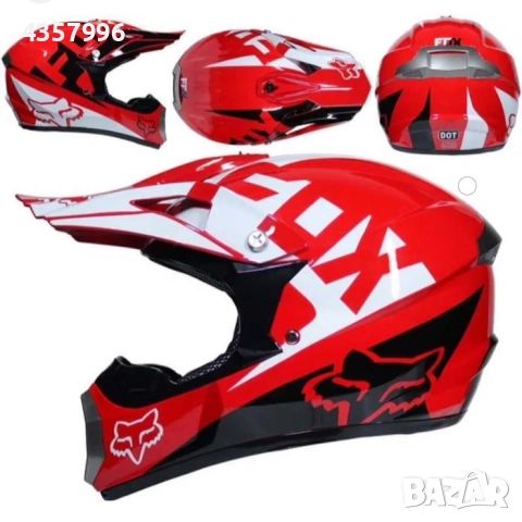 Крос каска за Мотор, Вело, АТВ-размер S и M, Син-червен с бял, снимка 5 - Аксесоари и консумативи - 52828661