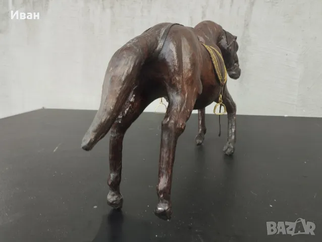 Ретро Кожена фигурка на Кон , снимка 5 - Антикварни и старинни предмети - 50243121