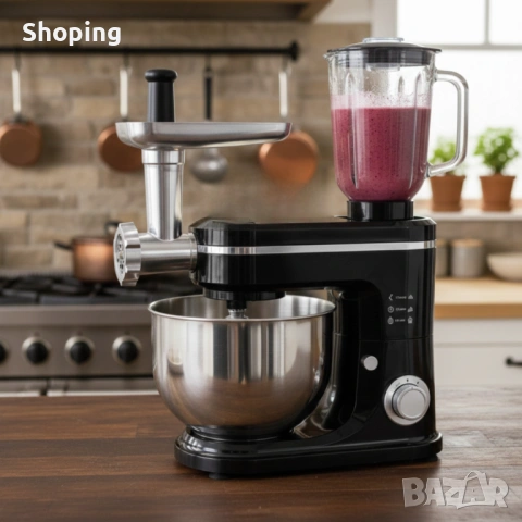 Кухненски робот Michelino 3в1: Планетарен миксер, блендер и месомелачка за лесно и бързо готвене