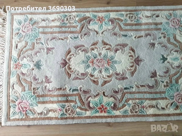 Ръчно тъкани килими - размери ширина 90 см и дължина 150 см налични 4 еднакви броя, 100% вълна , снимка 2 - Килими - 52671079