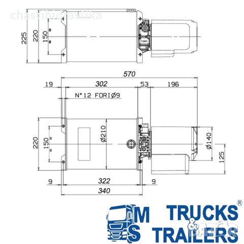 Електрическа хидравлична помпа OMFB 12V 2000W 14743510208, снимка 2 - Части - 52167521