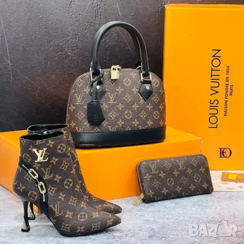 дамски комплект боти, чанта/ раница и портмоне louis vuitton , снимка 12 - Чанти - 47323143