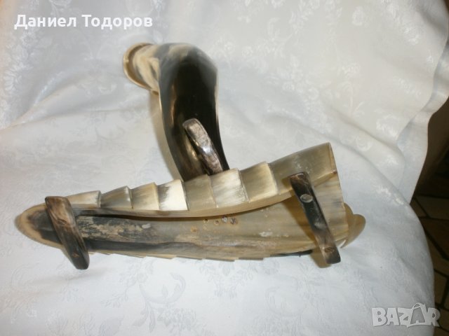Стара Фигура Риба от рог, снимка 10 - Декорация за дома - 39136574