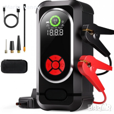 Стартер за кола с въздушен компресор 4в1, снимка 5 - Аксесоари и консумативи - 53031561