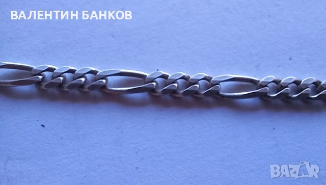Сребърен синджир с плоска плетка, снимка 1 - Колиета, медальони, синджири - 44069959