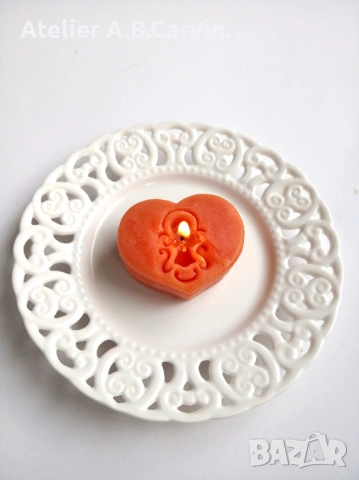 Ароматни чаени свещички сърце с ключалка, уникален модел в комплект от 10 бр., снимка 2 - Декорация за дома - 53604064