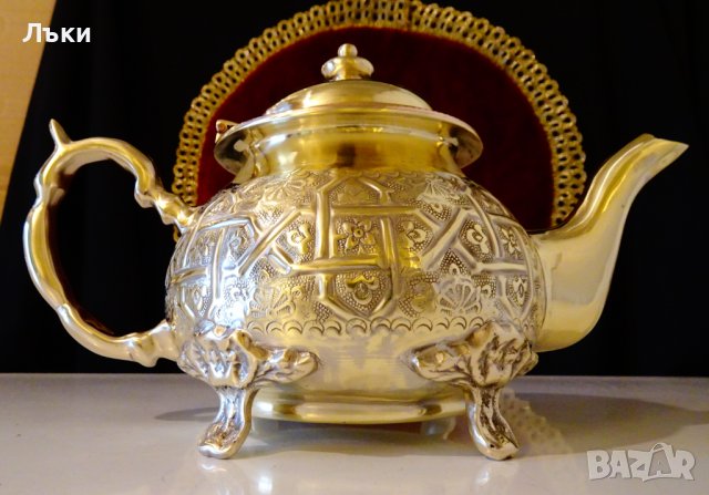 Марокански бронзов чайник,кана Royal Manchester, снимка 12 - Антикварни и старинни предмети - 39553445