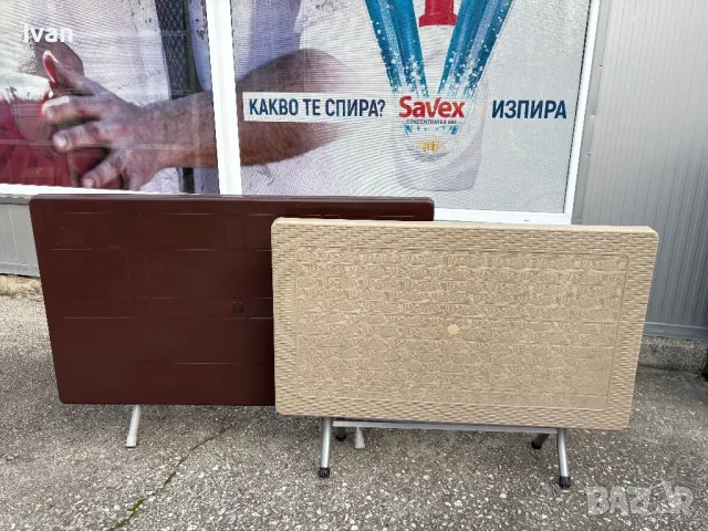 Градинска маса 140х80см сгъваема с метални крака, снимка 2 - Маси - 50425236