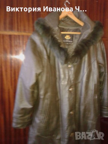 Запезено дамско от ест кожа палто52номер