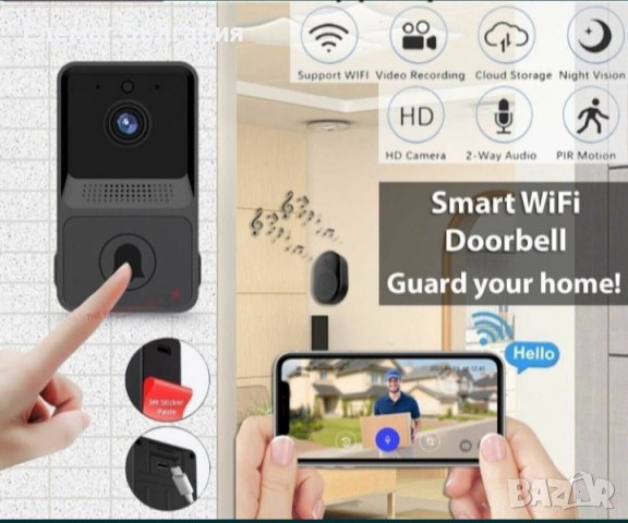 Интелигентен видео звънец Безжичен звънец Smart WiFi Дистанционен, снимка 6 - Друга електроника - 42951748