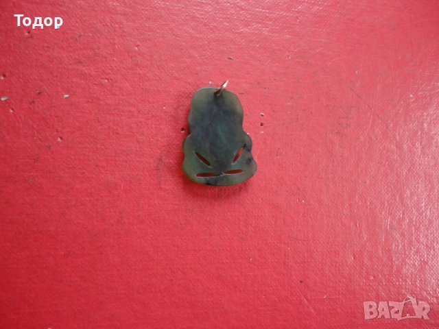 Маорски медальон колие ХЕИ ТИКИ нефрит и злато , снимка 4 - Колиета, медальони, синджири - 52836219