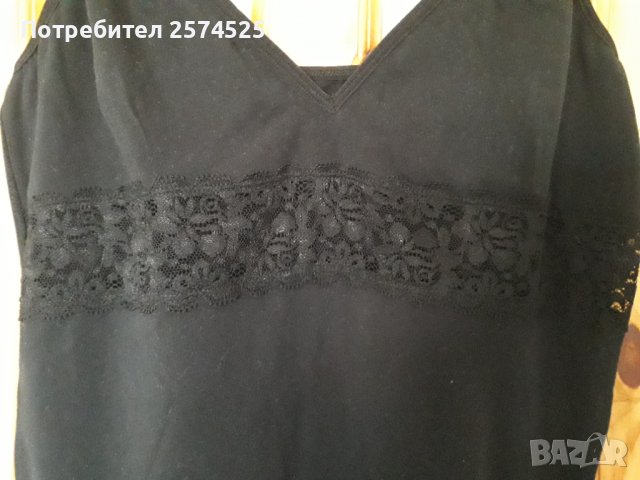Bross Underwear черна камизолка с дантела, L, снимка 4 - Бельо - 38716884