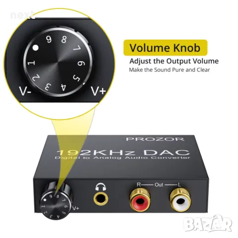 Цифрово аналогов преобразувател Prozor 192kHz DAC + Гаранция, снимка 3 - Ресийвъри, усилватели, смесителни пултове - 49575213