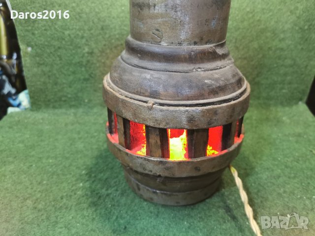 Стара нощна лампа, дърво и желязо , снимка 6 - Антикварни и старинни предмети - 39301956