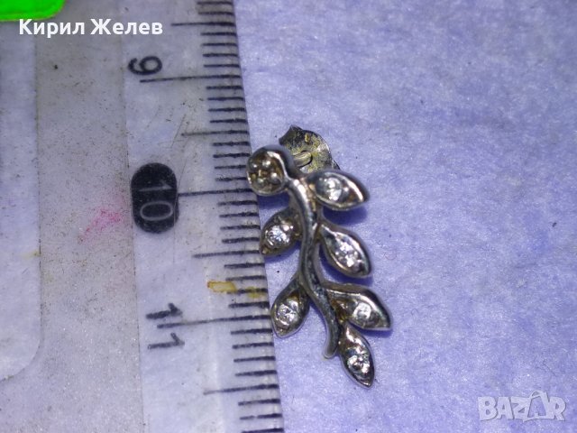 СКЪПОЦЕННА ФЛОРАЛНА СРЕБЪРНА АРТ ОБЕЦА СРЕБРО 925 с БЯЛА ПОЗЛАТА и ЦИРКОНИ 41227, снимка 4 - Обеци - 43222798