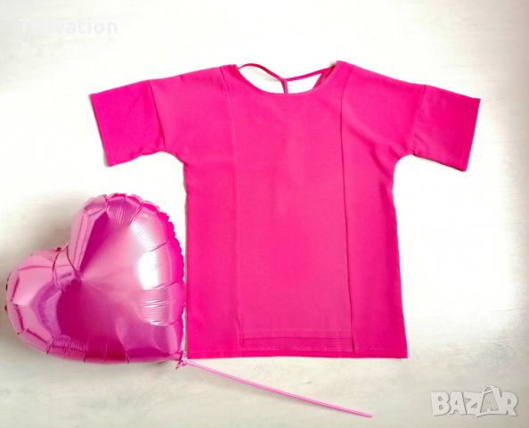 Цикламена дълга блуза, снимка 4 - Корсети, бюстиета, топове - 28741744