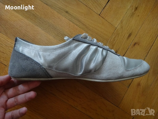 Оригинални сиви маратонки Le Coq Sportif 36 номер Bagatelle Satin Silver сиво-сребристи, снимка 4 - Маратонки - 52525269