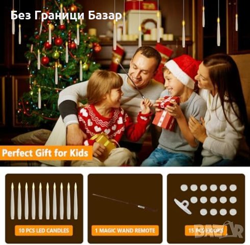 Нов комплект от 10 Броя Електрически Свещи Реалистични Декорация, снимка 3 - Други - 43163487