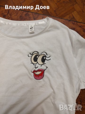 Дамска тениска с бродерия., снимка 2 - Тениски - 37207975