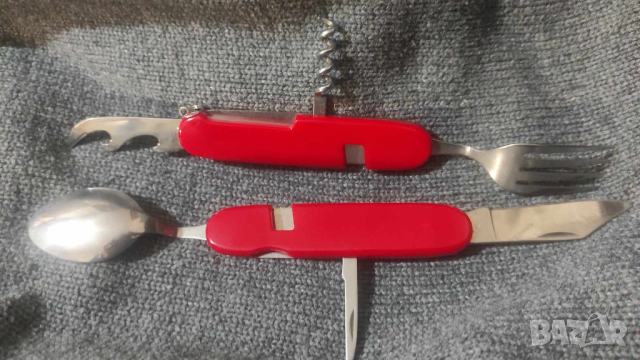 Швейцарско ножче с вилица и лъжица, снимка 5 - Ножове - 44845193