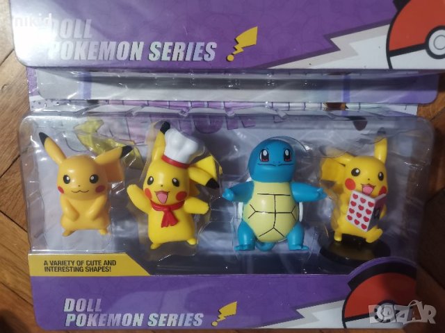 3 вида сет 4 бр Пикачу Покемон Pokemon пластмасови фигурки играчки за игра и украса торта, снимка 4 - Фигурки - 43516227