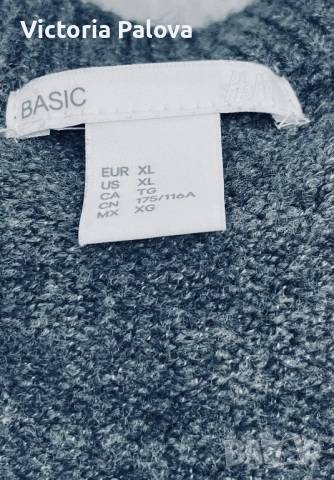 Хубав мек пуловер V-деколте plus size H&M, снимка 3 - Блузи с дълъг ръкав и пуловери - 52433486