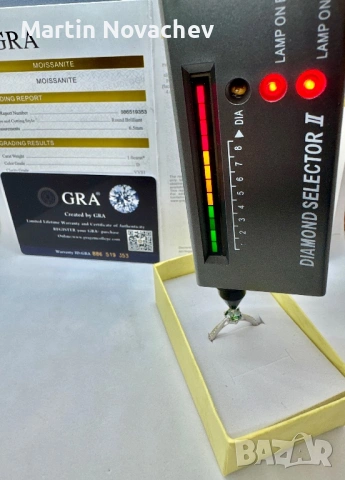 Сребърен пръстен с мойсанит (Диамант) 1 карат, снимка 13 - Пръстени - 53508195