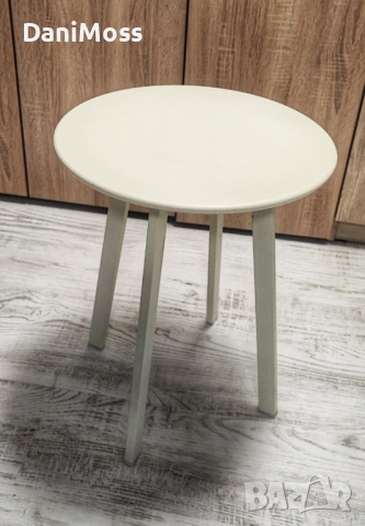 Метална, неръждаема масичка за кафе или за тераса. Издръжлива на влага. 