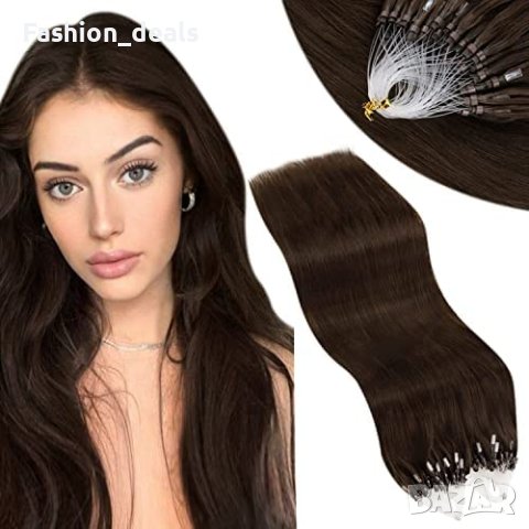 Тъмно кафява удължаваща естествена коса Треса удължения Прическа 55 см, снимка 1 - Аксесоари за коса - 40455305