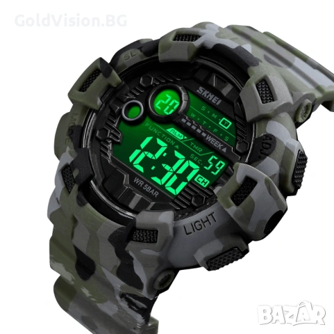 Мъжки часовник – SKMEI camo green + ПОДАРЪК, снимка 2 - Мъжки - 53179363