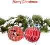 6 броя Коледна украса, Големи топки 150 мм, (червена мрежа), снимка 4