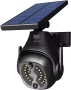 Vistrix соларна LED охранителна лампа и макетна CCTV камера с PIR сензор, IP65, черна, снимка 1