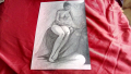 Графика голо женско тяло, снимка 1 - Картини - 36484130