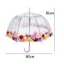2180 Дамски чадър за дъжд прозрачен с принт на цветя 80см диаметър, снимка 10