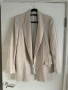  Zara ръстик елегантен бежов блейзър сако овърсайз модел с елегантна раирана подплата вискоза  , снимка 2