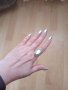 Стар сребърен пръстен 925 с натурален седеф става за всички размери , снимка 1