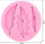 3 дълги големи листа силиконов молд форма украса декорация фондан шоколад торта, снимка 2