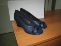 Дамски обувки естествена кожа  м.744 тъмно сини