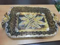 Стар дървен поднос дърворезба , снимка 1