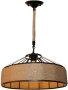 OLIYA Винтидж полилей, плафониера, модерна лампа,диаметър 40 см,кафяво, снимка 1 - Лампи за таван - 43299982