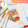 Ohuhu Marker Pens for Journal-маркери с два писеца тип "четка" и "тънкописец", комплект 40 цвята, на, снимка 5