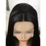 80 см Дантелена черна права перука от висококачествен синтетичен косъм, снимка 5