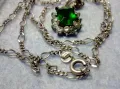 СКЪПОЦЕННО СРЕБЪРНО КОЛИЕ с ПЕНДАНТ СРЕБРО 925 с ГОЛЯМ ЮВЕЛИРНО ФАСЕТИРАН ПЕРИДОТ и ЦИРКОНИ 47569, снимка 9