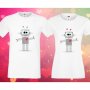 Комплект тениски за двойки Роботи Robots love couple 1