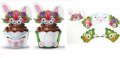 Заек Зайче Великденски 12 бр декори кошнички украса декорация за мъфини кексчета торта и парти
