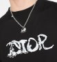 DIOR x PETER DOIG Embroidered Logo Slim Fit Мъжка Тениска size M (S), снимка 3