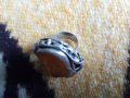 Авторски стар зашеметяващ сребърен пръстен с  натурален кехлибар, снимка 6