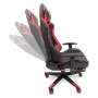 Ергономичен геймърски стол с функция за масаж и подложка за крака - червен, снимка 11