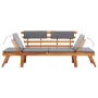 2-в-1 Градинска кушетка с възглавница, 190 см, акация масив Код P191, снимка 5